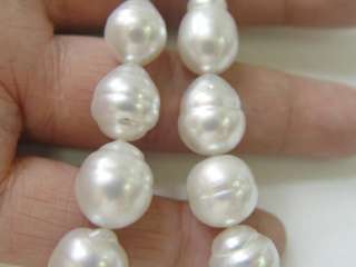 15.2mm White AUSTRALIAN South Sea Pearl Gold Necklace  