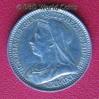   1896 2 PENCE SILVER TONED AU+LUSTER GREAT BRITAIN ENGLAND COIN 13.5mm