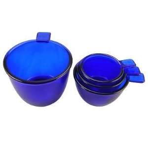    Set of 4 Cobalt Blue Glass Measuring Cups: Kitchen & Dining