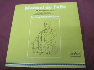 DE FALLA Piano Music ESTEBAN SANCHEZ ENSAYO LP NM  