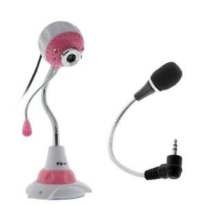   Microphone USB PC Webcam   Pink for PC/Laptop/Notebook/Skype (Free