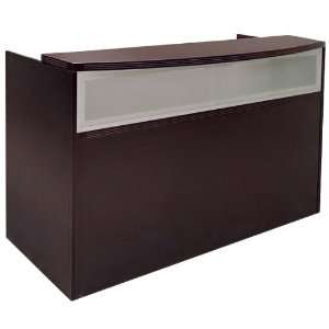   Rectangular Reception Desk w/Frosted Glass Panel: Office Products