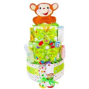  Merry Monkey New Baby Shower Diaper Cake for Infant Boys 