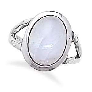 Rainbow Moonstone Ring.the Moonstone Is Approximately 15.5mmx12mm Size 