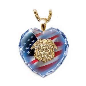  Police Crystal Heart Pendant Necklace by The Bradford 
