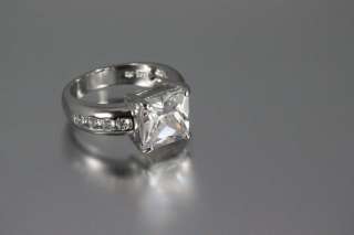   Silver CZ Princess Vintage Promise Engagement Wedding Ring S5 8  
