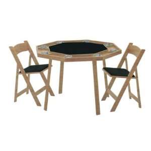 Kestell Natural Oak Compact Folding Poker Table with Black Fabric 