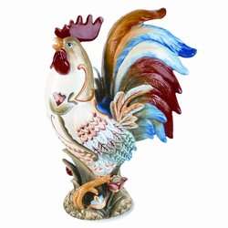 FITZ & FLOYD Glennbrook Rooster Figurine X Tra Large 18 7/8 Tall New 
