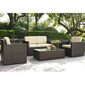   Set   Loveseat, Two Chairs & Glass Top Table Patio, Lawn & Garden