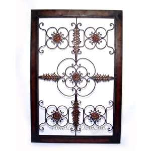    Rustic Wrought Iron Wall Decor Hanging Scroll Frame