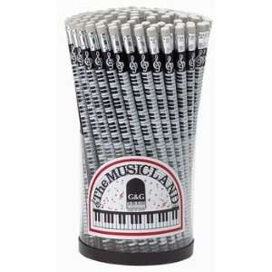   Keyboard Music HB #2 School Pencil, Eraser. 12 Pack