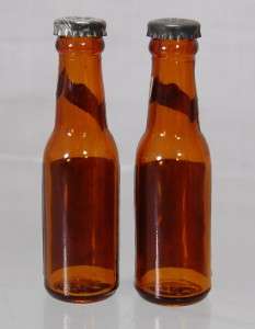 Vintage Schlitz Salt and Pepper Shaker set Glass Bottle  