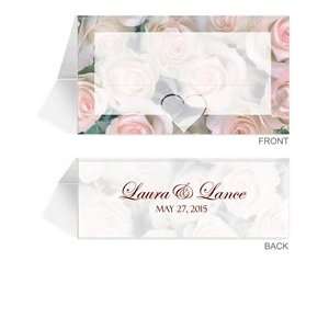  220 Personalized Place Cards   Pink Roses