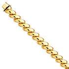 solid 14k yellow gold hollow san marco bracelet size 7