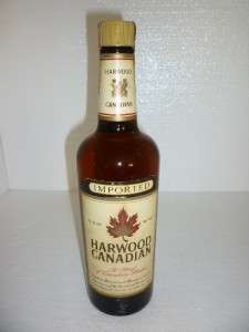 HARWOOD CANADIAN WHISKY VINTAGE 4/5 QUART GLASS BOTTLE WHISKEY CANADA 