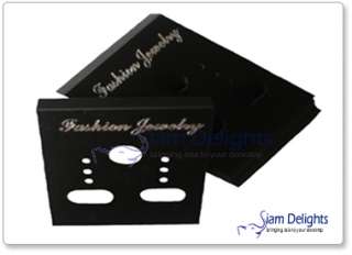 100 BLACK PLASTIC EARRING CARDS WITH DISPLAY LIP SD050  