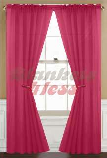 Fuschia Pink Solid 1 Sheer Window Curtain Panel   Brand New 