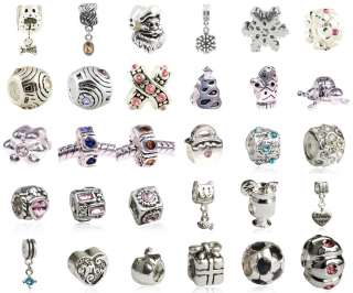 Silver European beads charm jewelry for bracelet X mas gift  