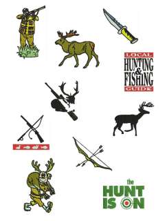 Fishing & Hunting Machine Embroidery Designs &FREE Font  
