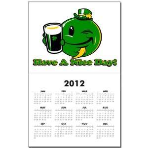 Calendar Print w Current Year Irish Have a Nice Day Smiley Face Beer 