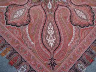 ANTIQUE HANDMADE KASHMIR PAISLEY SHAWL  