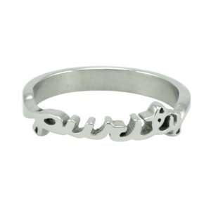    Girls Stainless Steel Cursive Christian Purity Ring Jewelry