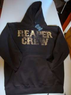 SONS OF ANARCHY LICENSED BROWN REAPER CREW MENS PULLOVER HOODIE L XL 