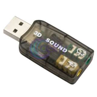 USB 5.1 CH 3D Audio Sound Card Headphone Mic Adapter For Sony PS3 Live 