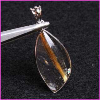 15ct rutilated quartz 925 silver necklace pendant reiki  