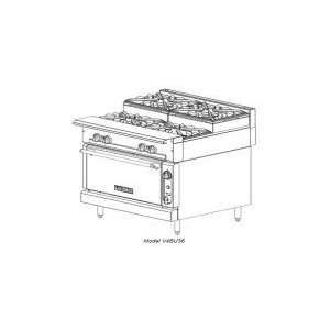 Vulcan Hart 36 Range w/ 4 Step Up Burners and Convection Oven 