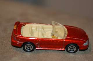 96 Hot Wheels 96 Mustang Rag Top Red 5 spokes  