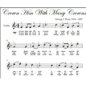    Crown Him With Many Crows Easy Violin Sheet Music Christian Books