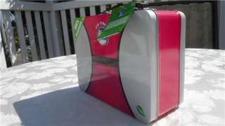 New One Planet Eco Ozone Hot Pink Lunchbox Tin Tote Metal Lunch Box 