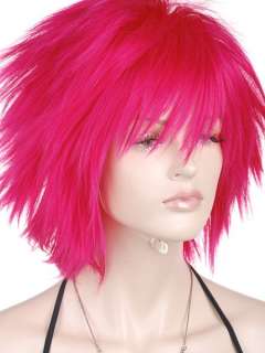 Pink Cosplay Straight Wigs Short Spike 30cm  