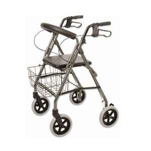  Deluxe Rollator with 8 in. Wheels & Padded Seat Health 