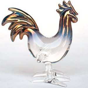  Hand Blown Glass Rooster Chicken Figurine 