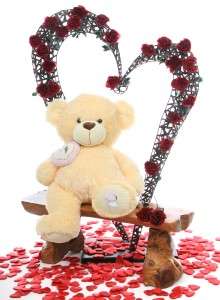 30 Valentines Day Love Delivery Large Cream Teddy Bear  