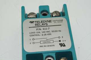 Teledyne Solid State Relay 140V 10A, 3 28 Volt Coil  