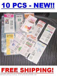 10) Coupon Sleeves Pages for Binder 6 Pockets   NEW!!!  