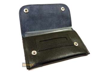 Black Leather Tobacco Pouch holder & paper pocket New  