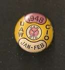 VINTAGE UAW UNITED AUTO WORKERS UNION PROTEST PIN  