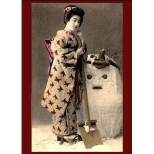 Geisha and Snowman Box of 15 Holiday Cards Health 