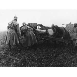 French Artillery Cannon Near Bougainville in the Somme During World 