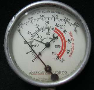 Vintage Industrial Water Temperature Gage Machine Age America Radiator 