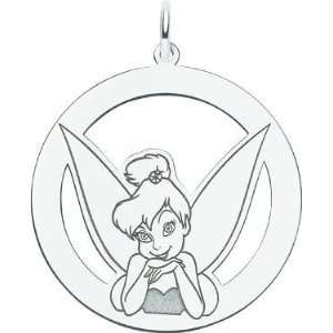  Sterling Silver Disney Tinker Bell Round Charm Jewelry