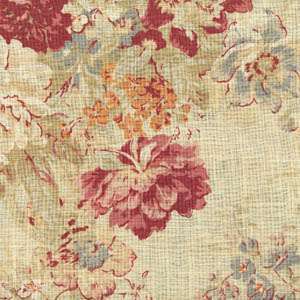 Waverly Ballad Bouquet Fabric Crimson Gathered Valance  