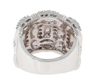 SILVER WEAVING STYLE CUBIC ZIRCONIA DOME BAND/ RING  