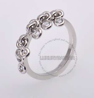 Dior 18K White Gold Diamond Dangle Ring  