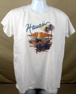   Outrigger Palm Tree Island Sunset Woman T shirt Large White  