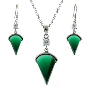 com Silver Swarovski Crystal Emerald Green May Birthstone CZ Necklace 